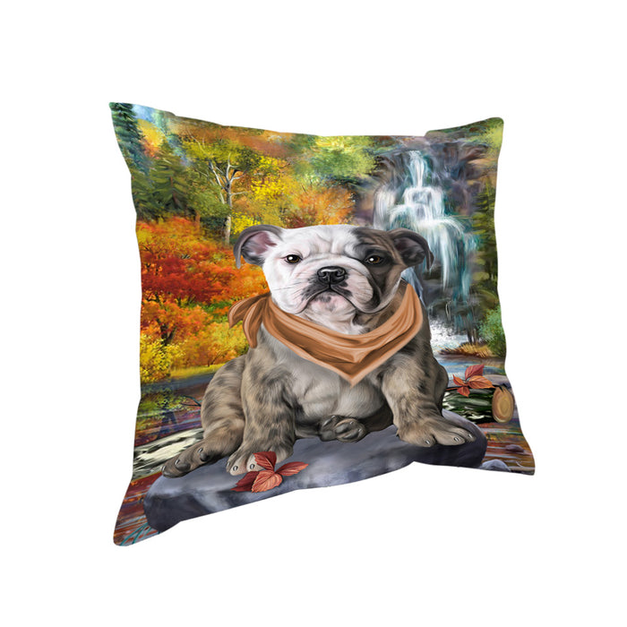 Scenic Waterfall Bulldog Pillow PIL56720