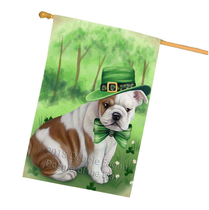 St. Patricks Day Irish Portrait Bulldog House Flag FLG48719