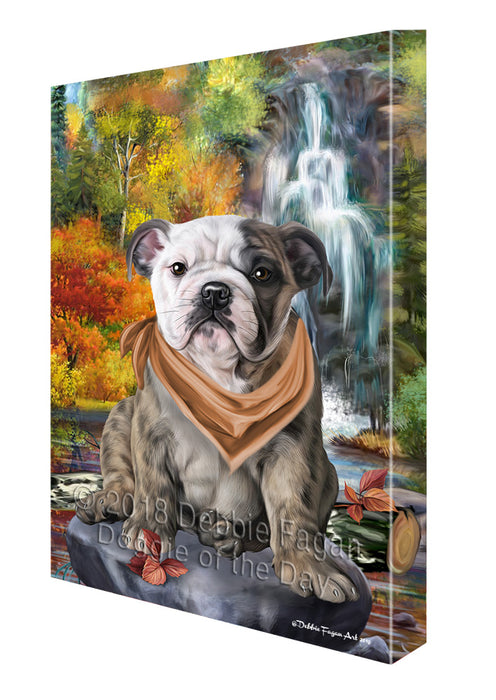 Scenic Waterfall Bulldog Canvas Wall Art CVS67696