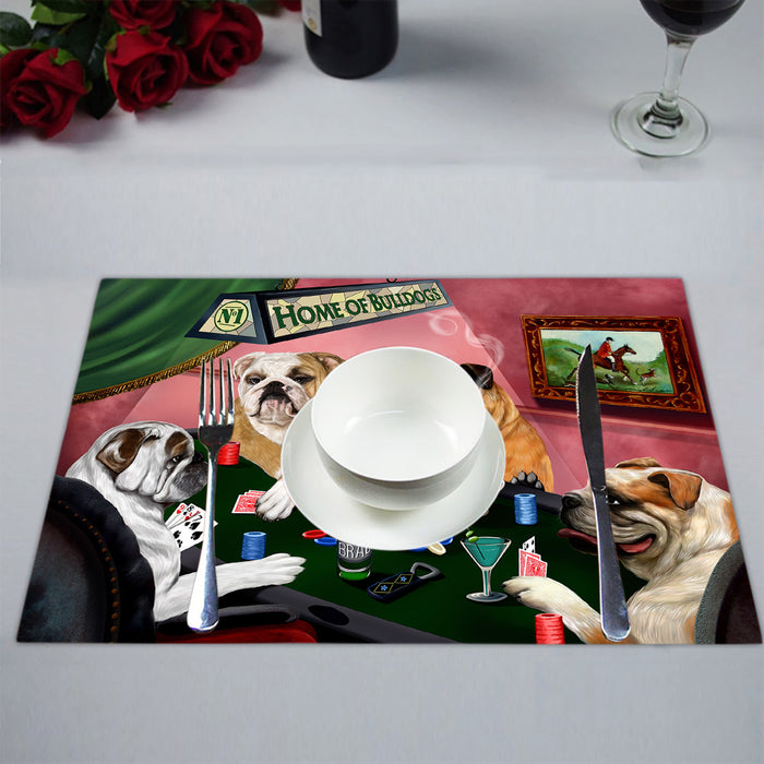 Home of  Bulldogs Playing Poker Placemat