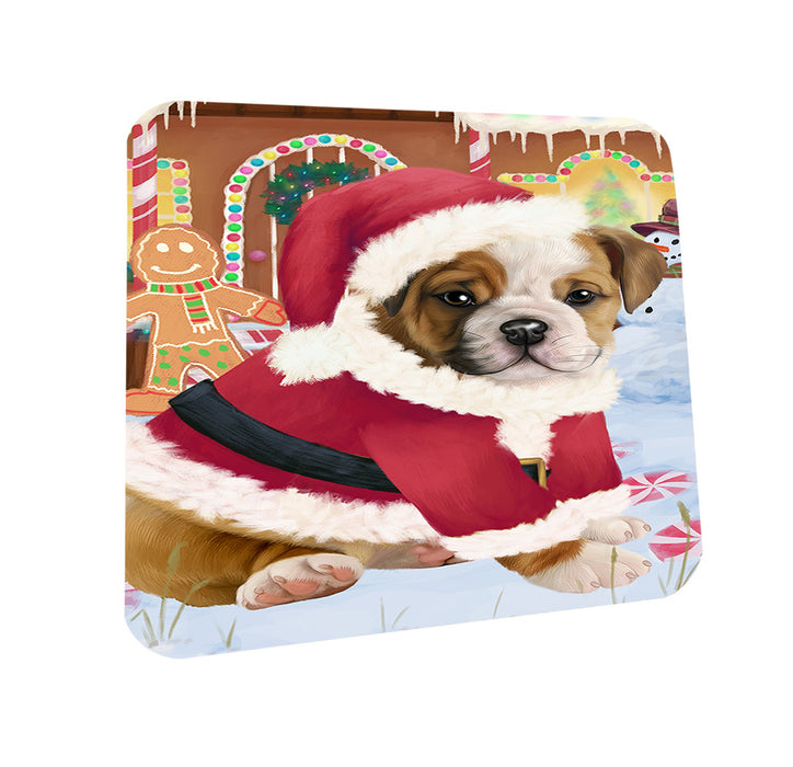 Christmas Gingerbread House Candyfest Bulldog Coasters Set of 4 CST56178