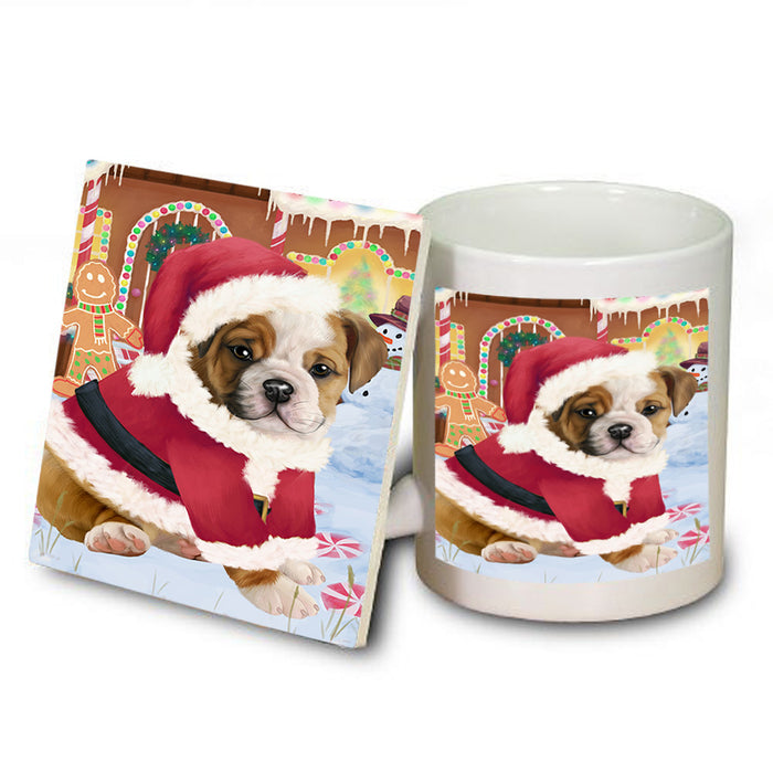 Christmas Gingerbread House Candyfest Bulldog Mug and Coaster Set MUC56212
