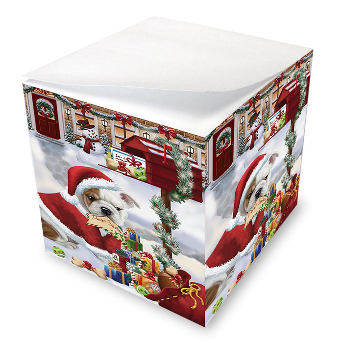 Bulldog Dear Santa Letter Christmas Holiday Mailbox Note Cube NOC55525