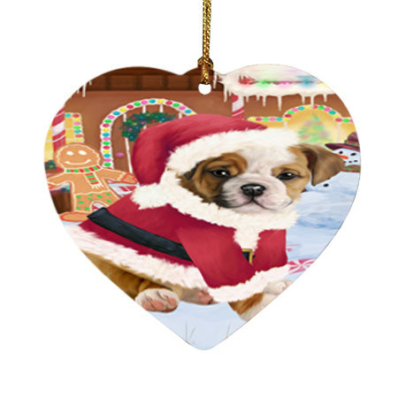 Christmas Gingerbread House Candyfest Bulldog Heart Christmas Ornament HPOR56576