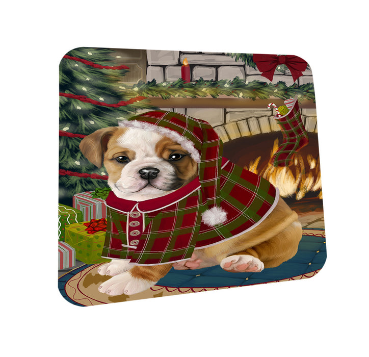 The Stocking was Hung Bulldog Coasters Set of 4 CST55210