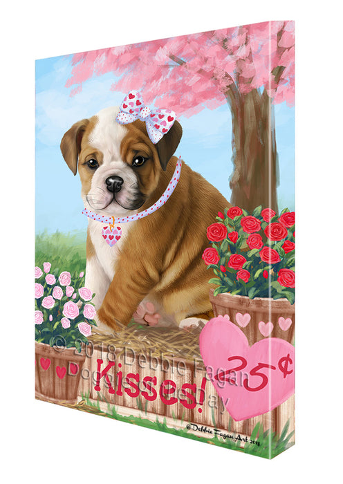 Rosie 25 Cent Kisses Bulldog Canvas Print Wall Art Décor CVS130013