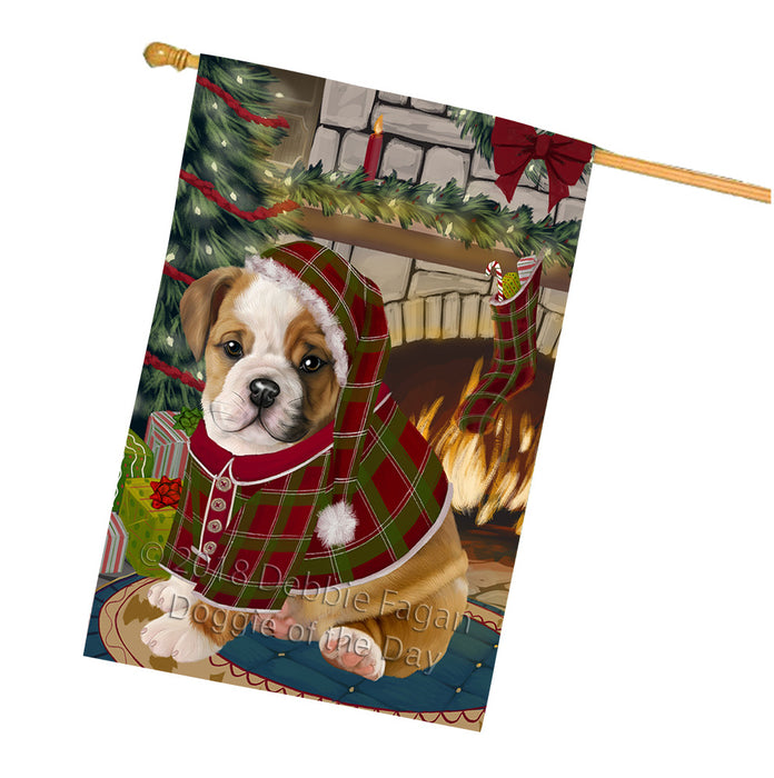 The Stocking was Hung Bulldog House Flag FLG55681