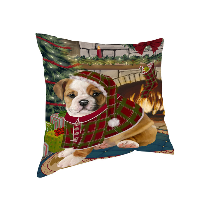 The Stocking was Hung Bulldog Pillow PIL69936