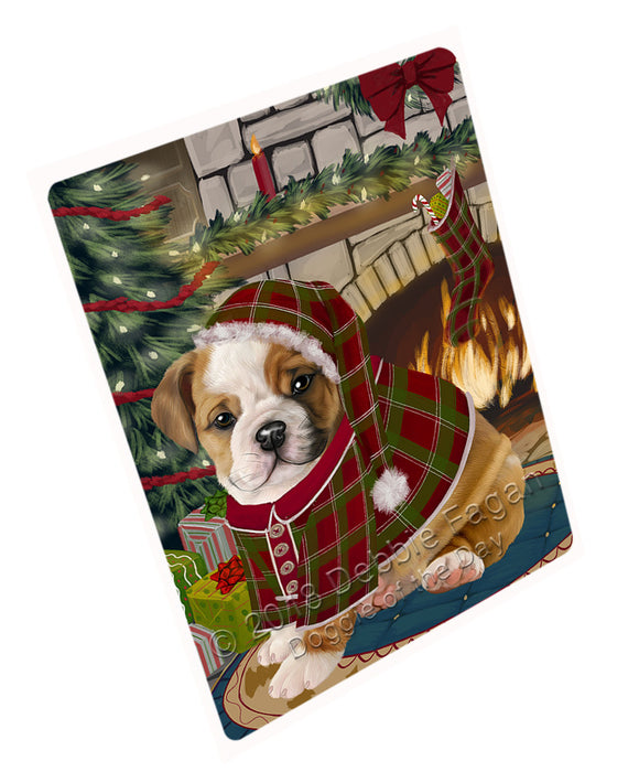 The Stocking was Hung Bulldog Magnet MAG70893 (Small 5.5" x 4.25")
