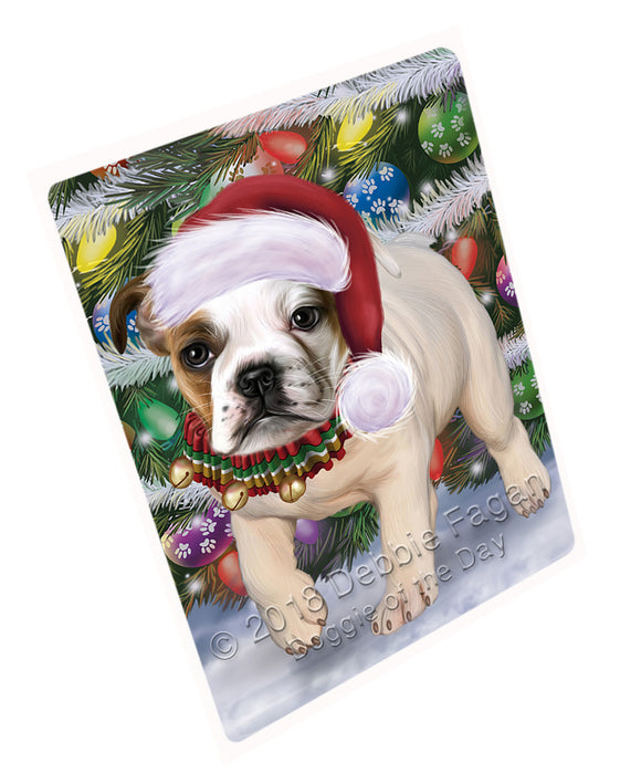Trotting in the Snow Bulldog Magnet MAG75075 (Small 5.5" x 4.25")