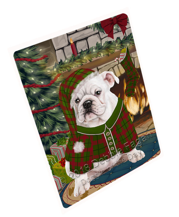 The Stocking was Hung Bulldog Large Refrigerator / Dishwasher Magnet RMAG93786