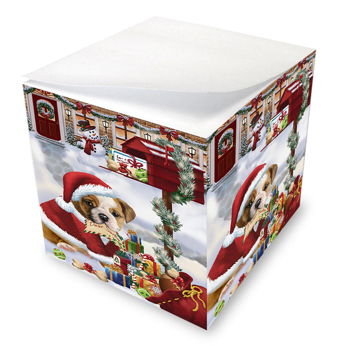 Bulldog Dear Santa Letter Christmas Holiday Mailbox Note Cube NOC55526