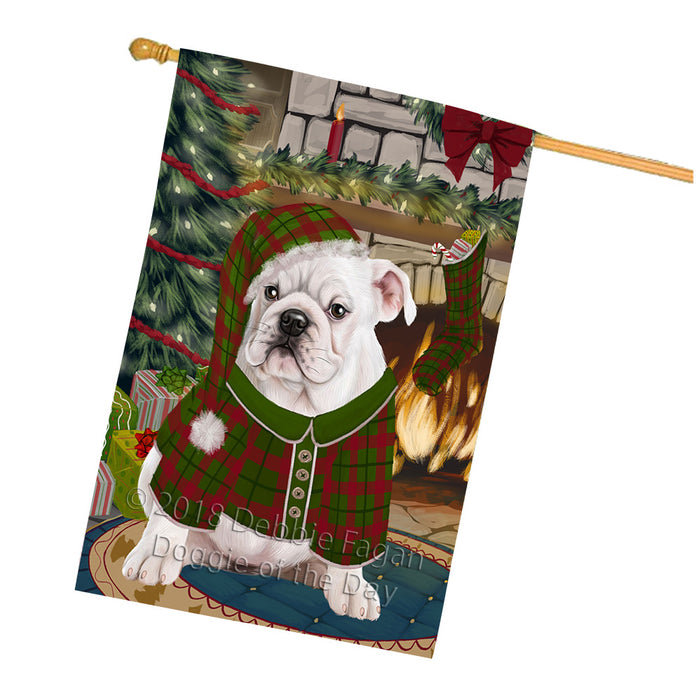 The Stocking was Hung Bulldog House Flag FLG55682