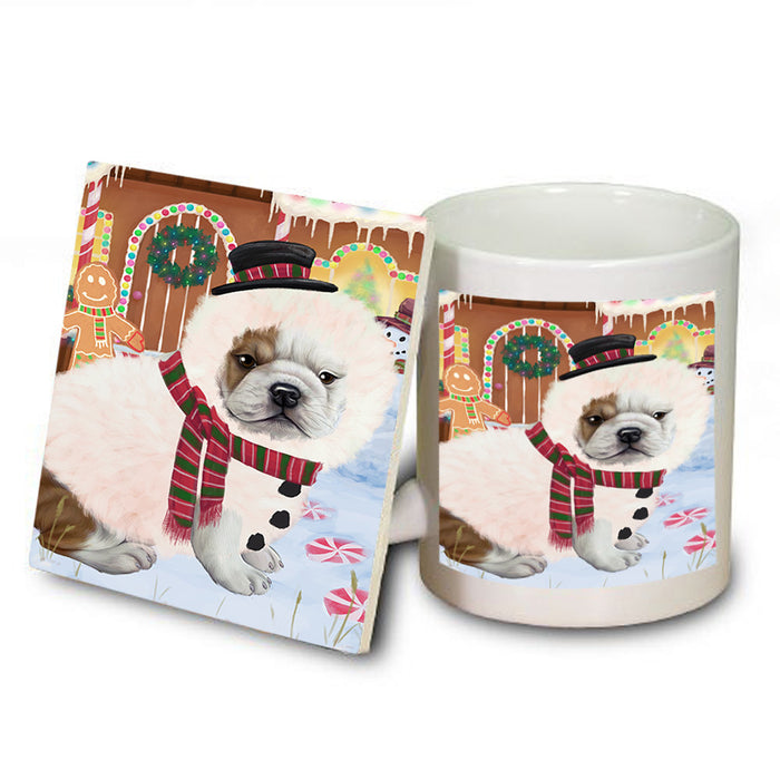 Christmas Gingerbread House Candyfest Bulldog Mug and Coaster Set MUC56213