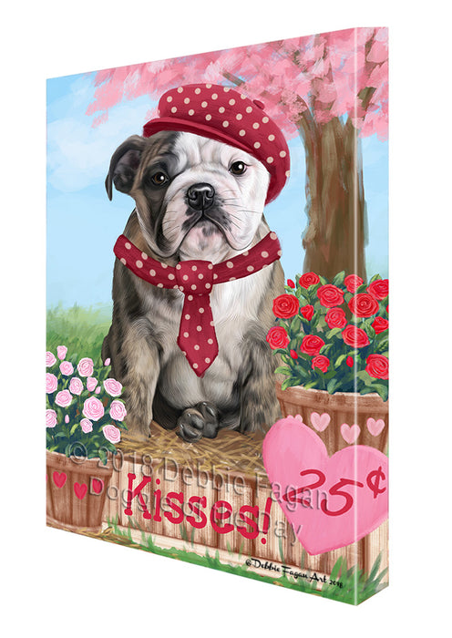 Rosie 25 Cent Kisses Bulldog Canvas Print Wall Art Décor CVS130022