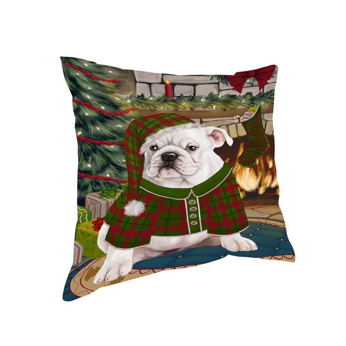 The Stocking was Hung Bulldog Pillow PIL69940