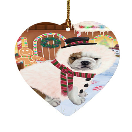 Christmas Gingerbread House Candyfest Bulldog Heart Christmas Ornament HPOR56577