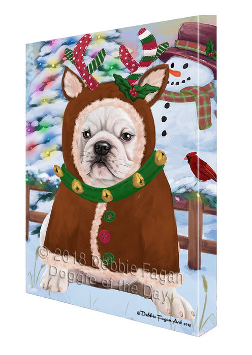 Christmas Gingerbread House Candyfest Bulldog Canvas Print Wall Art Décor CVS128222