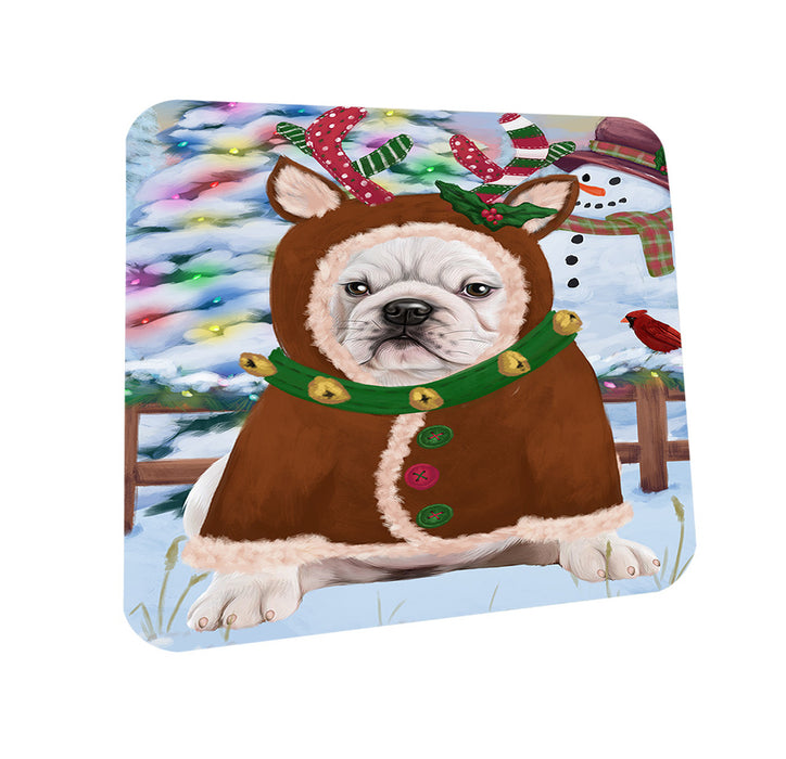 Christmas Gingerbread House Candyfest Bulldog Coasters Set of 4 CST56180