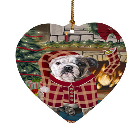 The Stocking was Hung Bulldog Heart Christmas Ornament HPOR55610
