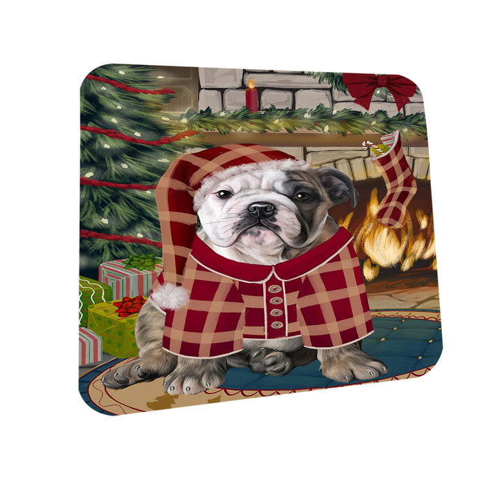 The Stocking was Hung Bulldog Coasters Set of 4 CST55212