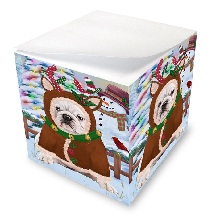 Christmas Gingerbread House Candyfest Bulldog Note Cube NOC54294