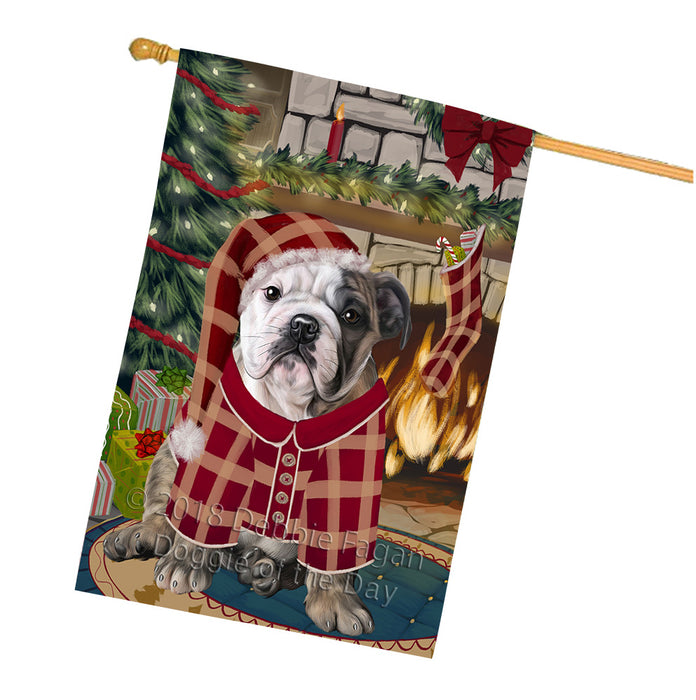 The Stocking was Hung Bulldog House Flag FLG55683
