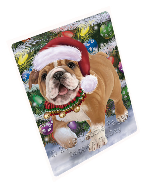 Trotting in the Snow Bulldog Magnet MAG75078 (Small 5.5" x 4.25")