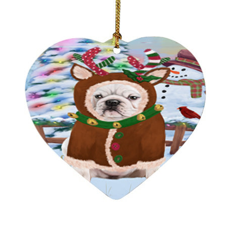 Christmas Gingerbread House Candyfest Bulldog Heart Christmas Ornament HPOR56578