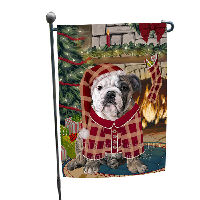 The Stocking was Hung Bulldog Garden Flag GFLG55547