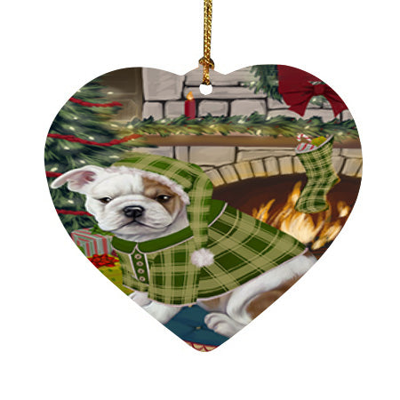 The Stocking was Hung Bulldog Heart Christmas Ornament HPOR55611