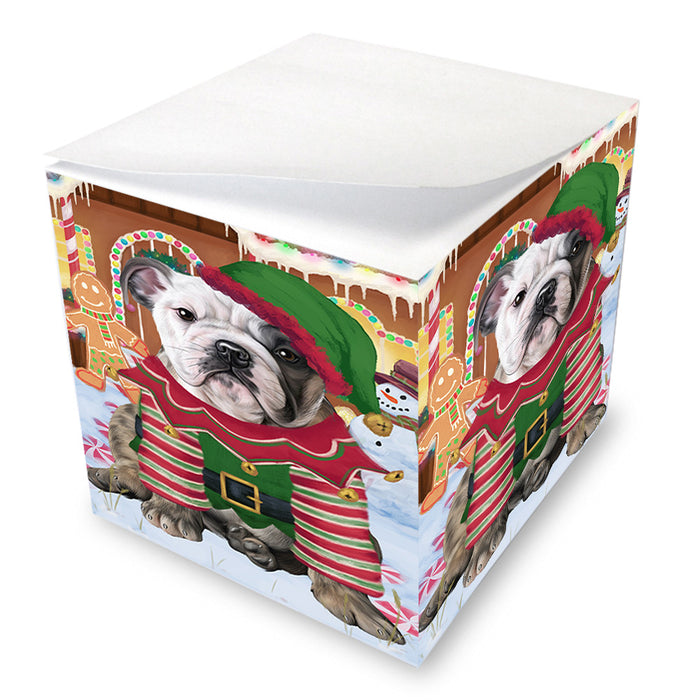Christmas Gingerbread House Candyfest Bulldog Note Cube NOC54295