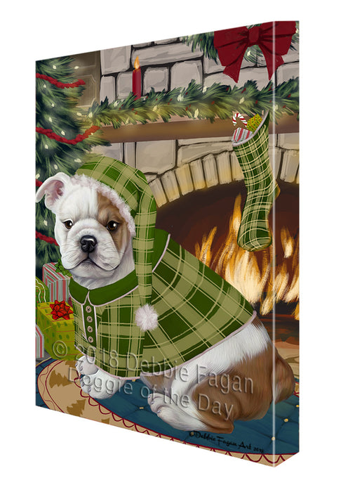 The Stocking was Hung Bulldog Canvas Print Wall Art Décor CVS117224