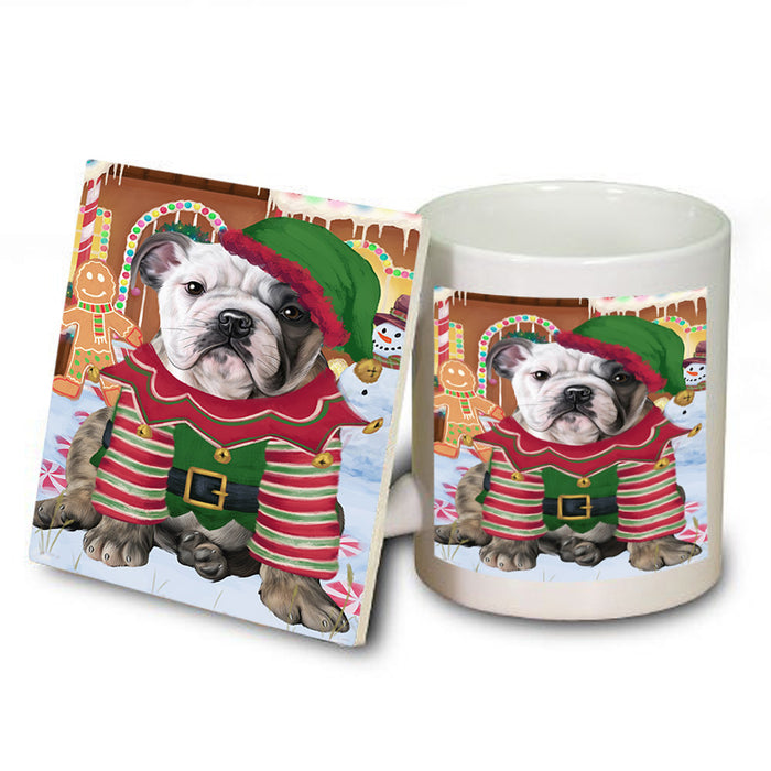 Christmas Gingerbread House Candyfest Bulldog Mug and Coaster Set MUC56215