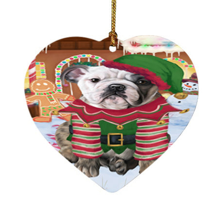 Christmas Gingerbread House Candyfest Bulldog Heart Christmas Ornament HPOR56579