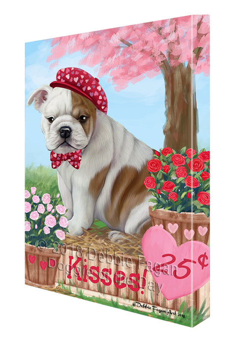 Rosie 25 Cent Kisses Bulldog Canvas Print Wall Art Décor CVS130040