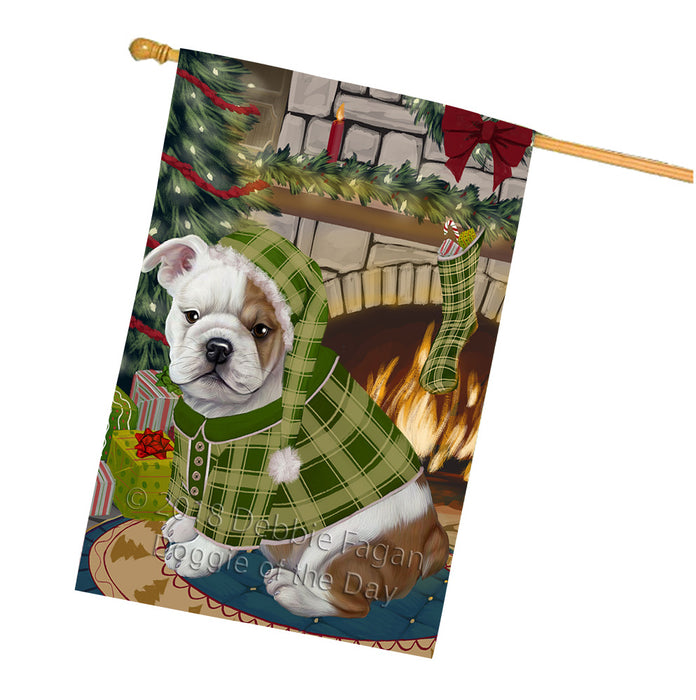 The Stocking was Hung Bulldog House Flag FLG55684