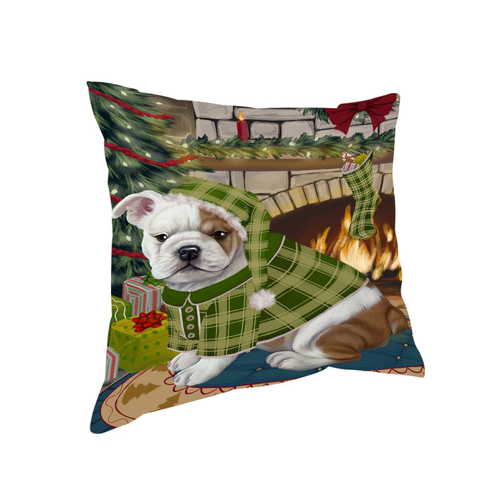 The Stocking was Hung Bulldog Pillow PIL69948