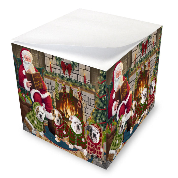 Christmas Cozy Holiday Tails Bulldogs Note Cube NOC53457
