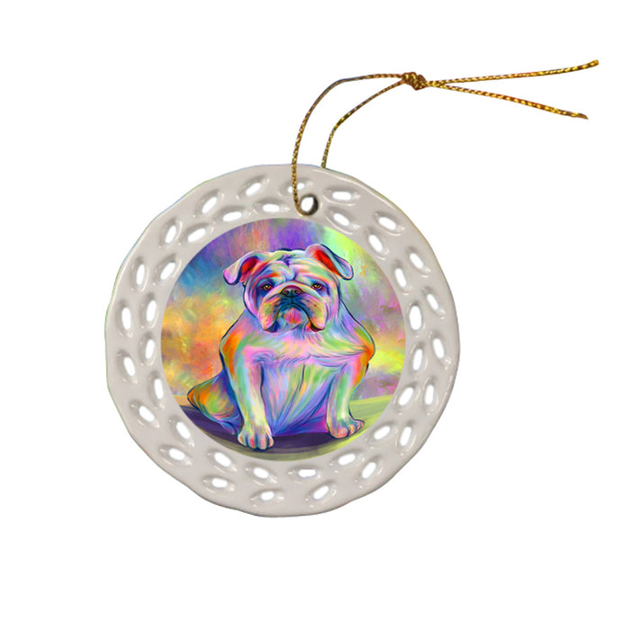 Paradise Wave Bulldog Ceramic Doily Ornament DPOR57054