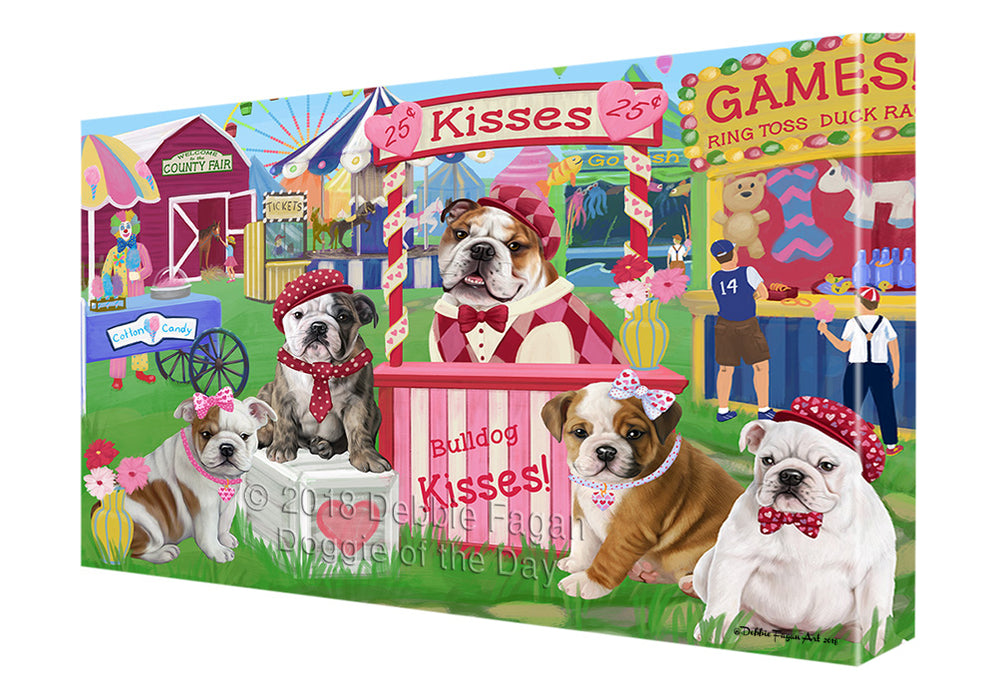 Carnival Kissing Booth Bulldogs Canvas Print Wall Art Décor CVS128753
