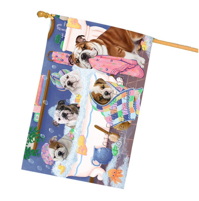 Rub A Dub Dogs In A Tub Bulldogs House Flag FLG57459