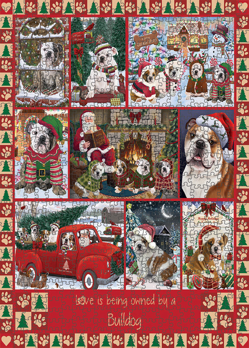 Love is Being Owned Christmas Bulldogs Puzzle with Photo Tin PUZL99320