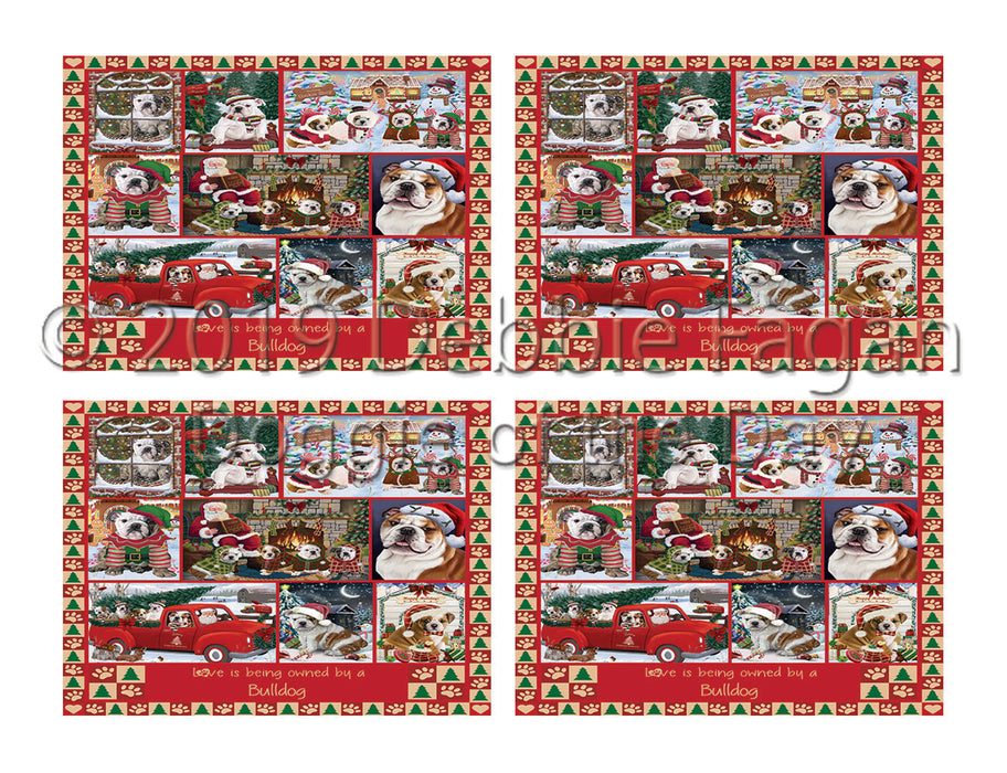Love is Being Owned Christmas Bulldogs Placemat