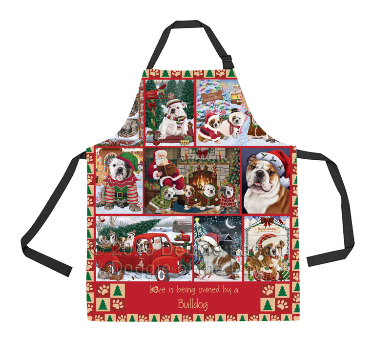 Love is Being Owned Christmas Bulldogs Apron