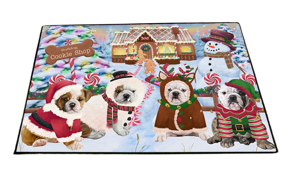 Holiday Gingerbread Cookie Shop Bulldogs Floormat FLMS53208