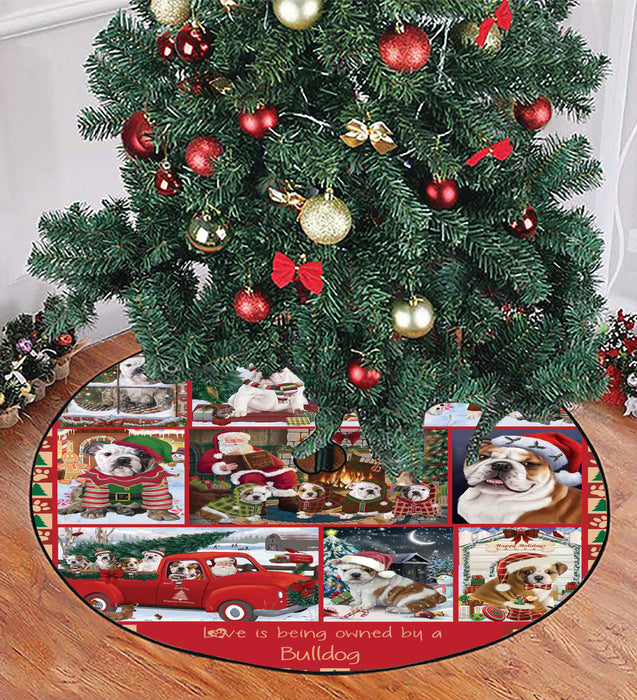 Love is Being Owned Christmas Bulldogs Tree Skirt