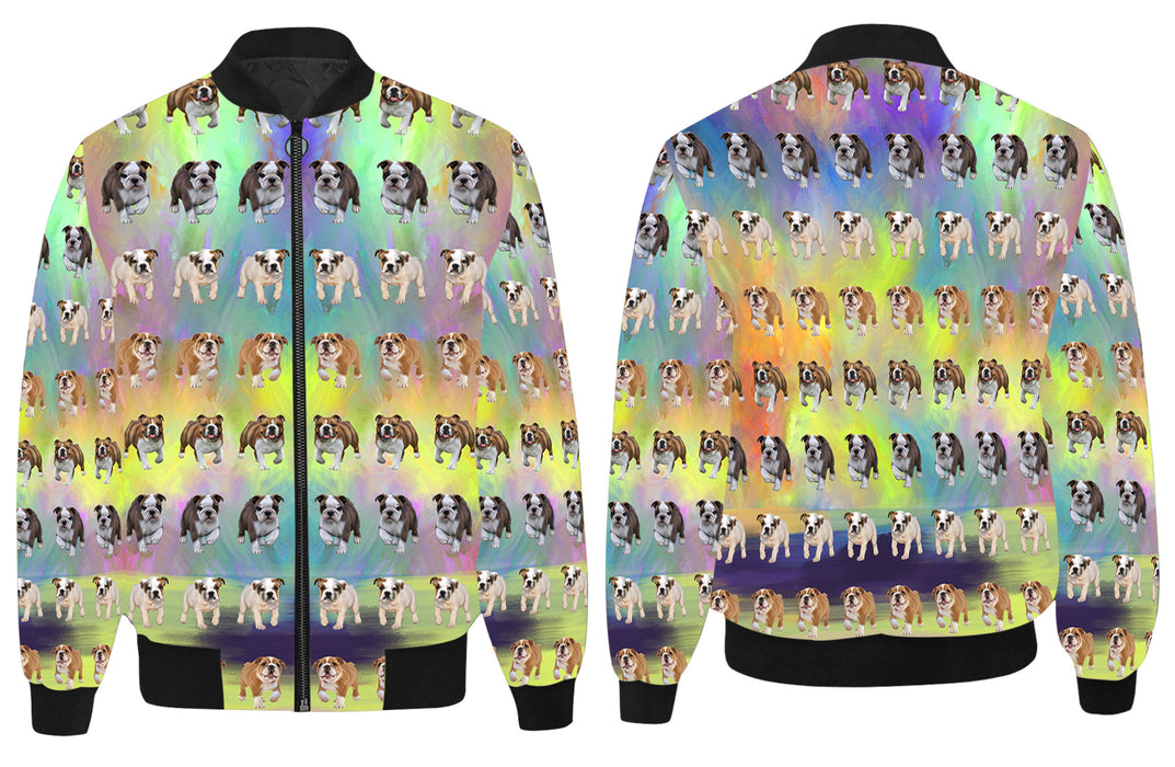 Paradise Wave Bulldogs All Over Print Quilted Bomber Men's Jacket