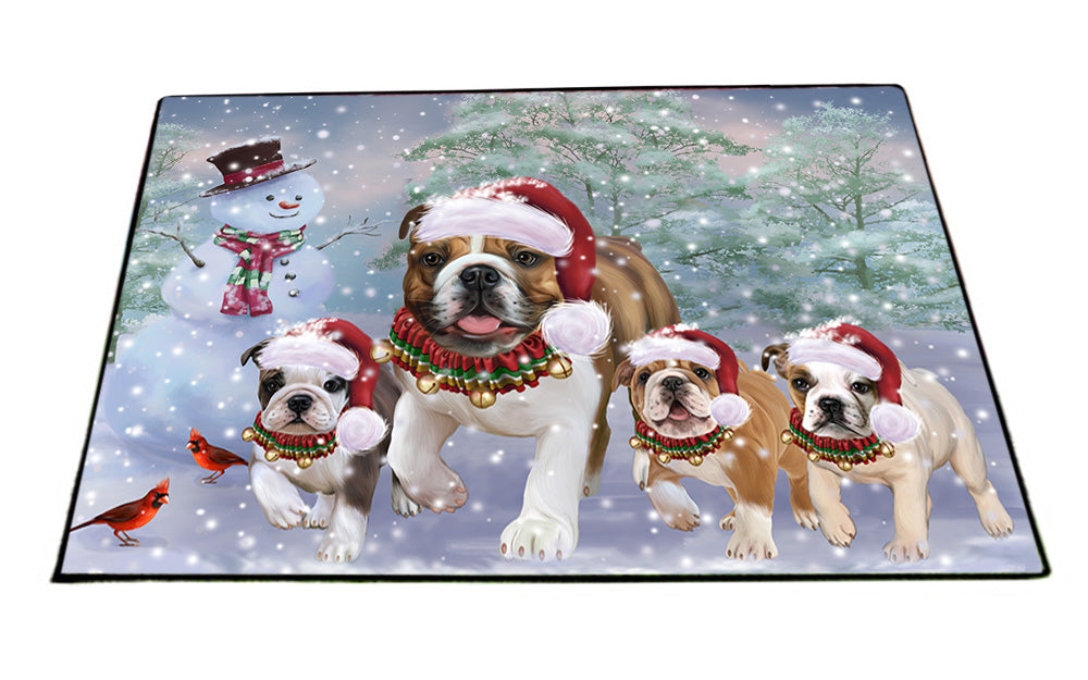 Christmas Running Family Bulldogs Floormat FLMS53700