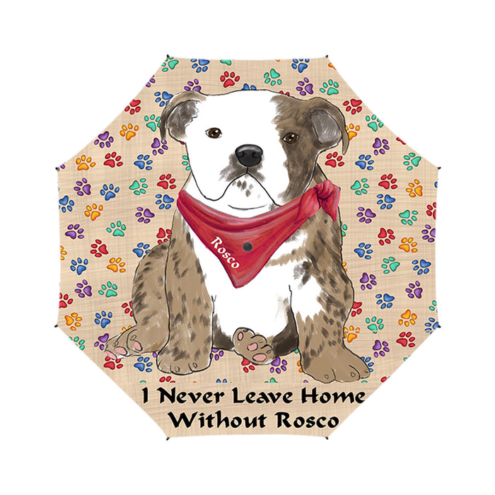 Custom Pet Name Personalized I never Leave Home Bulldog Semi-Automatic Foldable Umbrella